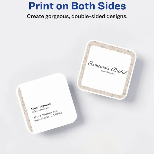 Avery Business Cards<Clean EdgeBusiness Cards, 2.5" x 2.5", White, 9 Cards/Sheet, 180 Cards/Pack (35702)
