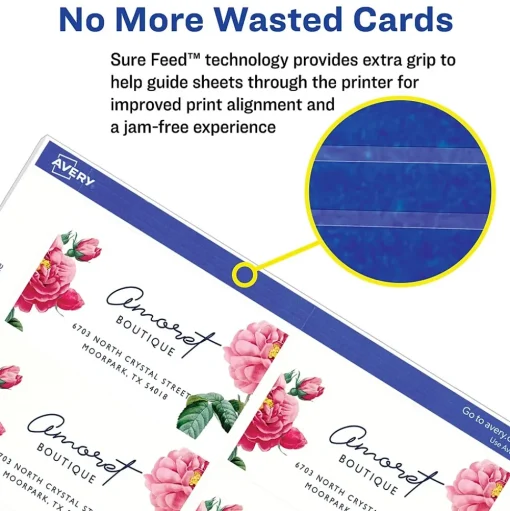 Avery Business Cards<® Laser Business Cards, 2" x 3.5", White, 2500/Box(5911)