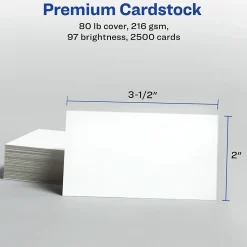Avery Business Cards<® Laser Business Cards, 2" x 3.5", White, 2500/Box(5911)