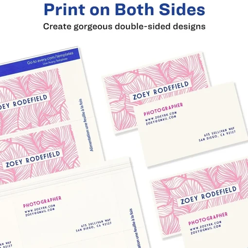 Avery Business Cards<® Laser Business Cards, 2" x 3.5", White, 2500/Box(5911)