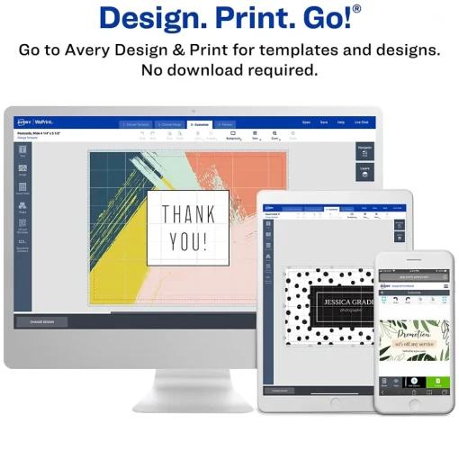 Avery Business Cards<Microperforated Business Cards, 2" x 3 1/2", Matte White, 1000 Per Pack (8471)