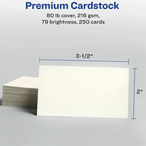 Avery Business Cards<Microperforated Business Cards, 2" x 3 1/2", Matte Ivory, 250 Per Pack (5376)
