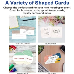 Avery Business Cards<Sure Feed Business Cards, 2" x 3.5", Glossy White, 8 Cards/Sheet, 20 Sheets/Pack, 160 Cards/Pack (8801)