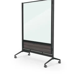 Balt Dry Erase<D.O.C. Glass Room Divider, Black Aluminum Frame, 58" x 46.3" (8221D-7998)