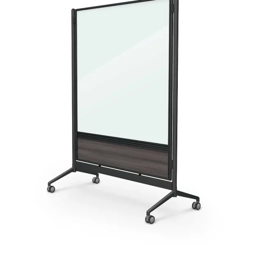 Balt Dry Erase<D.O.C. Glass Room Divider, Black Aluminum Frame, 58" x 46.3" (8221D-7998)