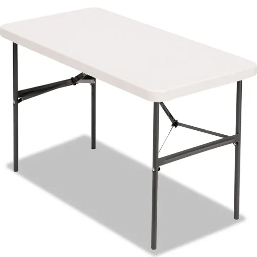 Alera Folding Tables<Banquet Folding Table, Rectangular, Radius Edge, 48 x 24 x 29, Platinum/Charcoal