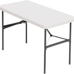 Alera Folding Tables<Banquet Folding Table, Rectangular, Radius Edge, 48 x 24 x 29, Platinum/Charcoal