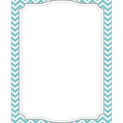 Barker Creek Classroom Paper<8 1/2" x 11" Decorative Computer Paper, Turquoise Chevron, 50/Pack (LL740)