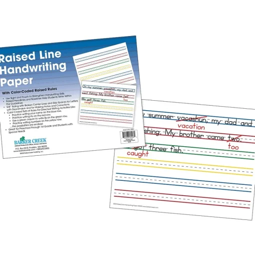 Barker Creek Classroom Paper<8.5" x 11" Raised Line Handwriting Paper, 50 Sheets/Pack (5503)