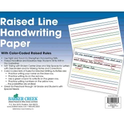 Barker Creek Classroom Paper<8.5" x 11" Raised Line Handwriting Paper, 50 Sheets/Pack (5503)