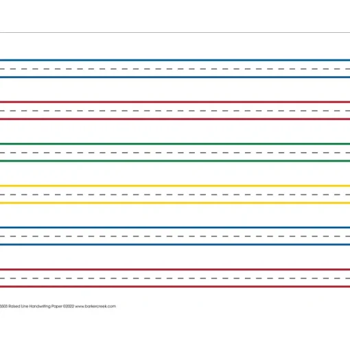 Barker Creek Classroom Paper<8.5" x 11" Raised Line Handwriting Paper, 50 Sheets/Pack (5503)