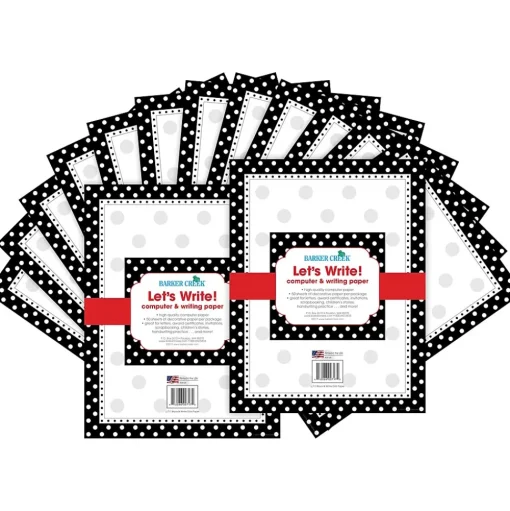 Barker Creek Classroom Paper<Black & White Dot Computer Paper, 100 Sheets/Set (BC3609)