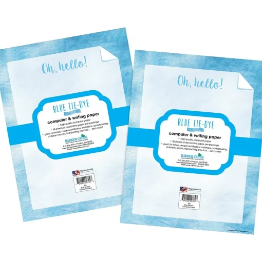Barker Creek Classroom Paper<Blue Tie-Dye Computer Paper Pack, 100 Sheets/Set (4337)