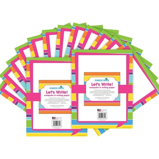Barker Creek Classroom Paper<Happy Bright Stripe Computer Paper, 100 Sheets/Set (BC3625)