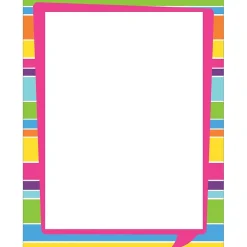 Barker Creek Multipurpose Paper<Happy Bright Stripes Computer Paper, 8-1/2" x 11", multi-color, 50 Sheets/Pack