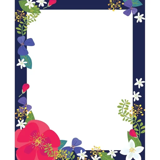 Barker Creek Classroom Paper<Petals Computer Paper, 8 ½” x 11", 50 Sheets/Pack (BC700)