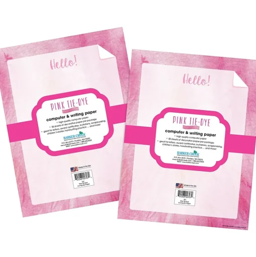 Barker Creek Classroom Paper<Pink Tie-Dye Computer Paper Pack, 100 Sheets/Set (4340)