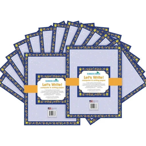 Barker Creek Classroom Paper<Reach for the Stars Computer Paper, 100 Sheets/Set (BC3621)