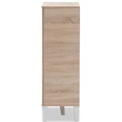 Baxton Studio Storage Cabinets<Adelina 41" High 1-Door Shoe Cabinet, Light Brown (2633-7710-STPL)