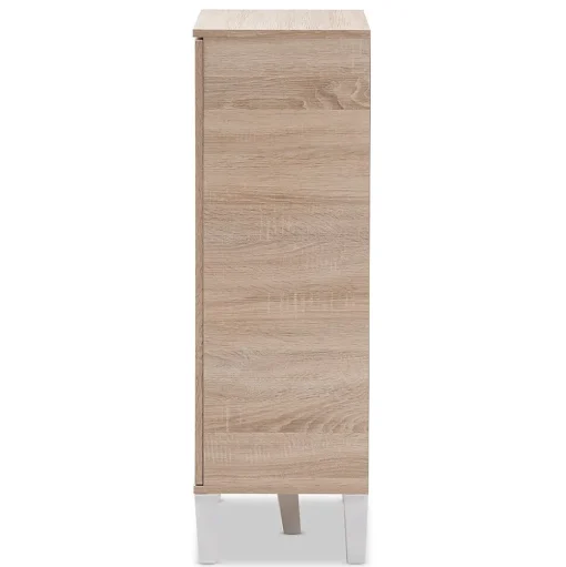 Baxton Studio Storage Cabinets<Adelina 41" High 1-Door Shoe Cabinet, Light Brown (2633-7710-STPL)