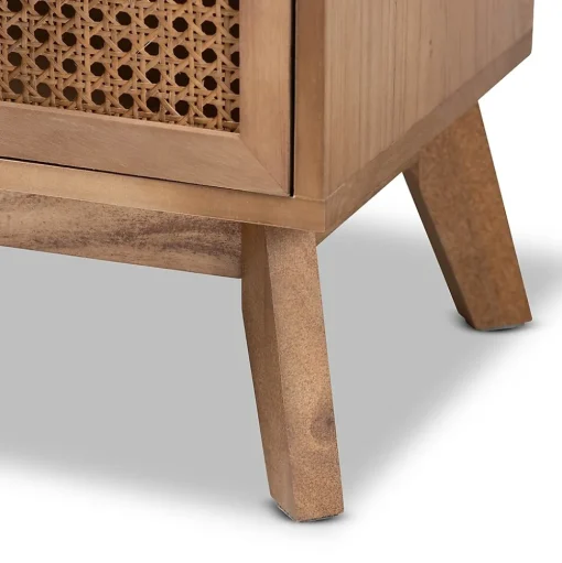 Baxton Studio Storage Cabinets<Baden 26" High 3-Drawer Nightstand, Natural Brown and Walnut Brown (201-12259-HiT)