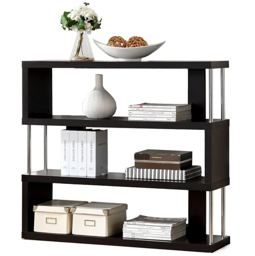 Baxton Studio Bookcases<Barnes 43.38'' W x 11.5'' D Bookshelf, Dark Brown (4339-STPL)