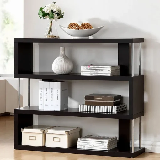 Baxton Studio Bookcases<Barnes 43.38'' W x 11.5'' D Bookshelf, Dark Brown (4339-STPL)