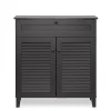Baxton Studio Storage Cabinets<Calvin 30.75'' W x 14.63'' D Storage Cabinet, Dark Brown (5305-STPL)