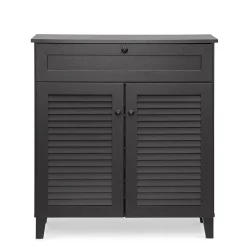 Baxton Studio Storage Cabinets<Calvin 30.75'' W x 14.63'' D Storage Cabinet, Dark Brown (5305-STPL)