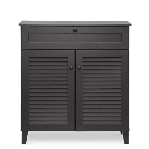Baxton Studio Storage Cabinets<Calvin 30.75'' W x 14.63'' D Storage Cabinet, Dark Brown (5305-STPL)
