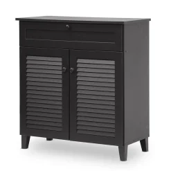 Baxton Studio Storage Cabinets<Calvin 30.75'' W x 14.63'' D Storage Cabinet, Dark Brown (5305-STPL)