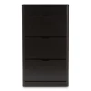 Baxton Studio Storage Cabinets<Cayla 47" High Shoe Cabinet, Black (2633-7712-STPL)