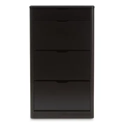 Baxton Studio Storage Cabinets<Cayla 47" High Shoe Cabinet, Black (2633-7712-STPL)