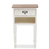 Baxton Studio Storage Cabinets<Dauphine 26" High 1-Drawer Nightstand, White (2633-7575-STPL)