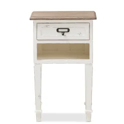 Baxton Studio Storage Cabinets<Dauphine 26" High 1-Drawer Nightstand, White (2633-7575-STPL)