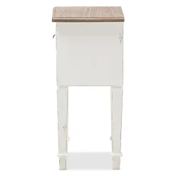 Baxton Studio Storage Cabinets<Dauphine 26" High 1-Drawer Nightstand, White (2633-7575-STPL)