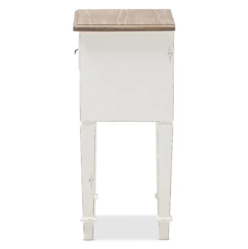 Baxton Studio Storage Cabinets<Dauphine 26" High 1-Drawer Nightstand, White (2633-7575-STPL)