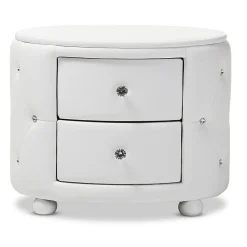 Baxton Studio Storage Cabinets<Davina 19.31" High 2-Drawer Nightstand, White (122-6755-HiT)