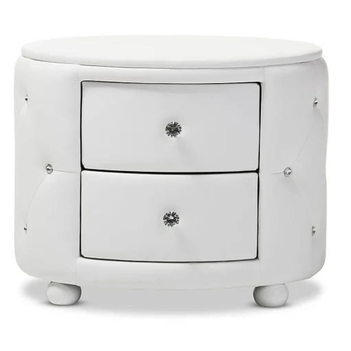 Baxton Studio Storage Cabinets<Davina 19.31" High 2-Drawer Nightstand, White (122-6755-HiT)