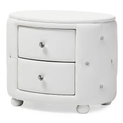 Baxton Studio Storage Cabinets<Davina 19.31" High 2-Drawer Nightstand, White (122-6755-HiT)