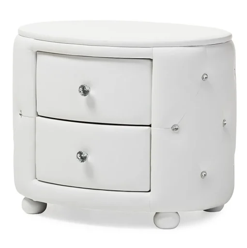 Baxton Studio Storage Cabinets<Davina 19.31" High 2-Drawer Nightstand, White (122-6755-HiT)