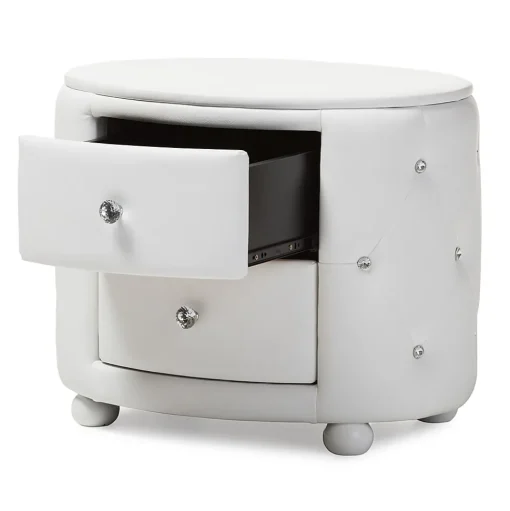 Baxton Studio Storage Cabinets<Davina 19.31" High 2-Drawer Nightstand, White (122-6755-HiT)