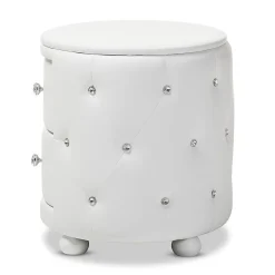 Baxton Studio Storage Cabinets<Davina 19.31" High 2-Drawer Nightstand, White (122-6755-HiT)