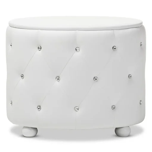 Baxton Studio Storage Cabinets<Davina 19.31" High 2-Drawer Nightstand, White (122-6755-HiT)