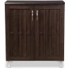Baxton Studio Storage Cabinets<Excel 35.1" High 2-Shelf Storage Cabinet, Dark Brown (119-6498-HiT)