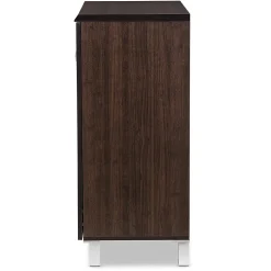 Baxton Studio Storage Cabinets<Excel 35.1" High 2-Shelf Storage Cabinet, Dark Brown (119-6498-HiT)