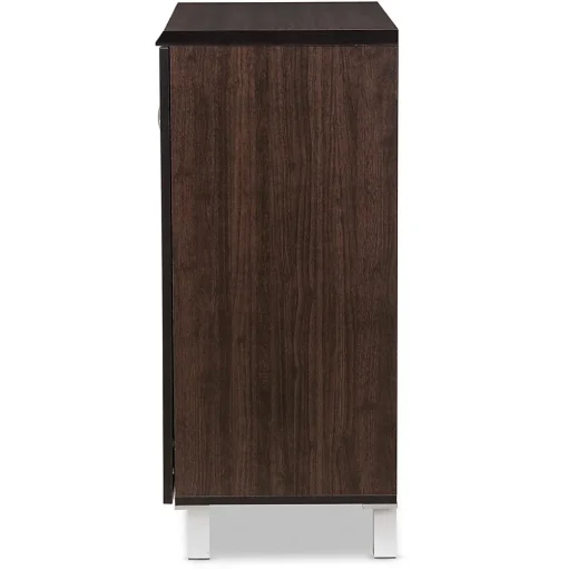 Baxton Studio Storage Cabinets<Excel 35.1" High 2-Shelf Storage Cabinet, Dark Brown (119-6498-HiT)