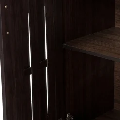 Baxton Studio Storage Cabinets<Excel 35.1" High 2-Shelf Storage Cabinet, Dark Brown (119-6498-HiT)