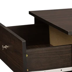Baxton Studio Storage Cabinets<Felda 35" High Wood Shoe Cabinet with Three Shelves, Dark Brown (2633-6497-STPL)