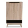 Baxton Studio Storage Cabinets<Fella 46" High Shoe Cabinet, Light Brown (2633-7705-STPL)